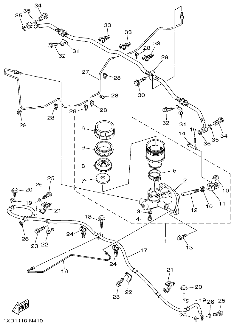 Yamaha VIKING1XP9_2014 MASTER CYLINDER parts diagram